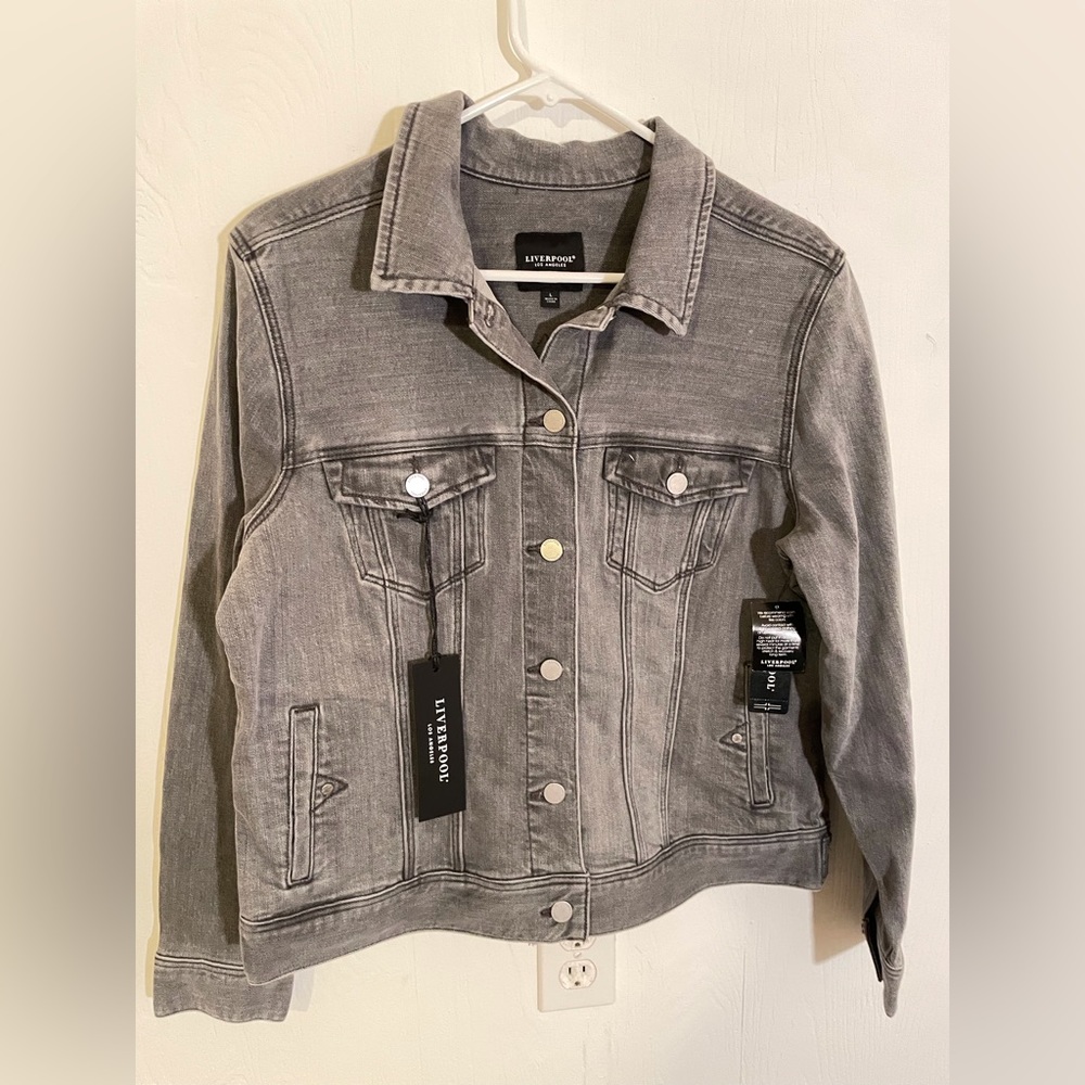 Women’s Denim Grey Jacket Liverpool NEW Size L